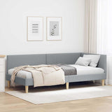 Corner Bed Frame Light Grey 90 cm x 200 cm Velvet 42016189