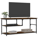TV Cabinet Smoked Oak 103x38x46.5 cm Engineered Wood and Steel 831825