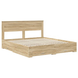 Bed Frame with Drawer Sonoma Oak 200 x 200 cm Engineered Wood 3409954