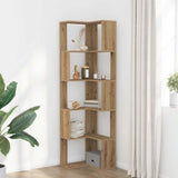 Corner Bookcase 5-Tier Artisian Oak 50x50x179 cm Engineered Wood 852590