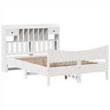 Bed Frame without Mattress White 140x190 cm Solid Wood Pine 3323390