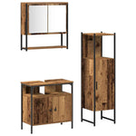 Bathroom Furniture Set with Door 3 pcs Brown 33 x 33 x 120.5 cm 3332566