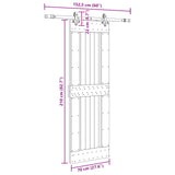 Sliding Door NARVIK Natural and Black 70 x 210 cm 3445323