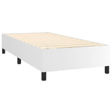 Box Spring Bed Frame White Single Faux Leather 3121215