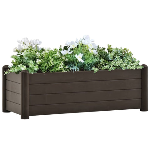 ZNTS Garden Raised Bed PP Mocha 100x43x35 cm 313976