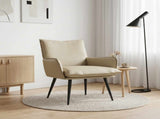 Armchair Cream Faux Leather 42047736