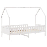 Kids' House Bed Frame without Mattress White 80x200 cm Pine 850705