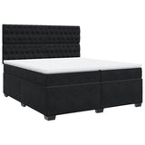 Box Spring Bed with Mattress Black 200x200 cm Velvet 3291010