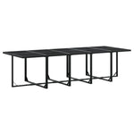 11 Piece Garden Dining Set Black Poly Rattan 3295036