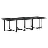 11 Piece Garden Dining Set Black Poly Rattan 3295036