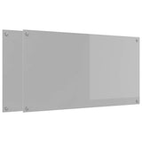Kitchen Backsplash 2 pcs Light Grey 110 x 60 cm Tempered Glass 3415502