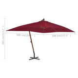 Cantilever Garden Parasol Bordeaux red 44493