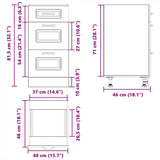 Kitchen Base Cabinet "Kalmar" High Gloss White Engineered Wood 854242