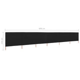 6-panel Wind Screen Fabric 800x120 cm Black 47178