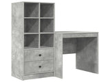 Desk with Drawer with Shelf with Storage 2 pcs Concrete Grey 3337340