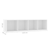 800261 Book Cabinet/TV Cabinet White 143x30x36 cm