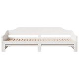Daybed with Trundle without Mattress White 90x190 cm Single Solid Wood 850909