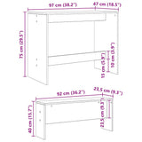 3 Piece Dining Table and Bench set Atisian Oak Engineered Wood 855539