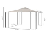 3 x 3 Garden Gazebo Patio Party Tent Shelter Outdoor Canopy Double Tier Sun Shade Metal Frame T3398P315401