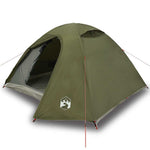 Camping Tent Dome 4-Person Olive Green Waterproof 4009618