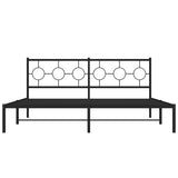 Metal Bed Frame without Mattress with Headboard Black 180x200cm 376230