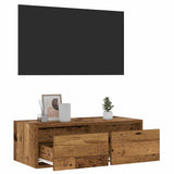 TV Cabinet with LED Lights Old Wood 75x35.5x25 cm 860236