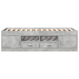 Daybed with Drawers without Mattress Concrete Grey 75x190 cm Small Single 3280261