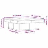 Coffee Table Black Oak 90 x 90 x 28 cm Engineered Wood 862628