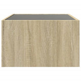 ZNTS Coffee Table with Infinity LED Sonoma Oak 70x50x30 cm 847611