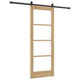 Sliding Door Natural and Black 78 x 202 cm 3332383