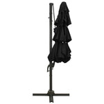 4-Tier Garden Parasol with Aluminium Pole Black 3x3 m 313834