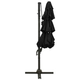 4-Tier Garden Parasol with Aluminium Pole Black 3x3 m 313834