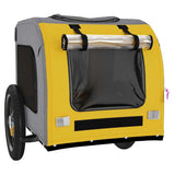 Pet Bike Trailer Yellow and Grey Oxford Fabric and Iron 93826