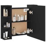 Mirror Cabinet with LED Black 70x16.5x60 cm 833536