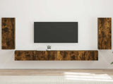 TV Wall Cabinet Set 4 pcs Smoked Oak Engineered Wood 3408930