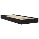 Floor Bed Frame Black Oak 80 x 200 cm Engineered Wood 8009081