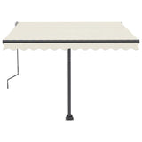 Freestanding Manual Retractable Awning 300x250 cm Cream 3069697
