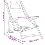 Folding Chair Taupe Solid Wood Eucalyptus and Fabric 366561