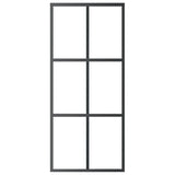 Sliding Door with Hardware Set ESG Glass&Aluminium 90x205 cm 3081947