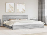 Bed Frame with Drawer Grey Sonoma 200 x 200 cm Engineer Wood 3411087