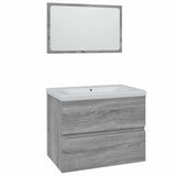 Bathroom Furniture Set Grey Sonoma Engineered Wood 3152874
