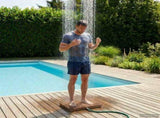 Garden Floor Shower WPC and Stainless Steel 201 Brown 42031214
