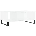 ZNTS Coffee Table High Gloss White 90x50x36.5 cm Engineered Wood 830598