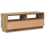 TV Cabinet with LED Lights Artisian Oak 100x35x40 cm Engineered Wood 856356