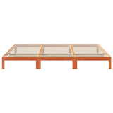 Family Bed Frame No Mattress Wax Brown 270x200 cm Solid Wood Pine 3324570