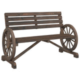 Garden Bench Burnt wood look Solid fir wood 2-seater Durable 365104