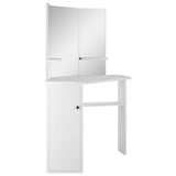 Corner Dressing Table Cosmetic Table Make-up Table White 288451