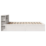 Bed Frame without Mattress White 140x200 cm Solid Wood Pine 3323417
