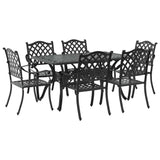 Garden Dining Set 7 pcs Black Aluminium 3334657