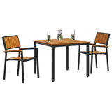 Garden Dining Set 3 pcs Black Solid Acacia Wood 3284413